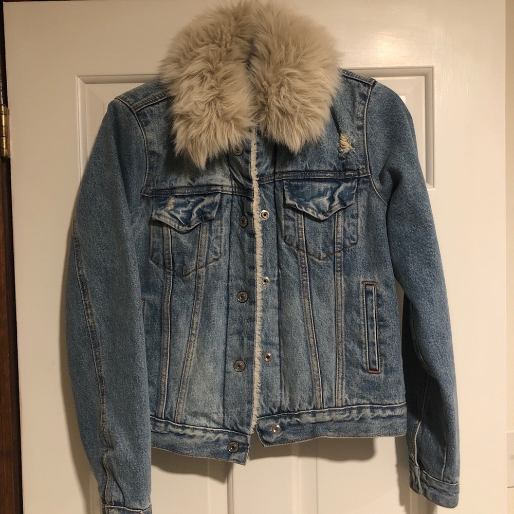 Denim Sherpa Lined Jacked - Removable Collar
